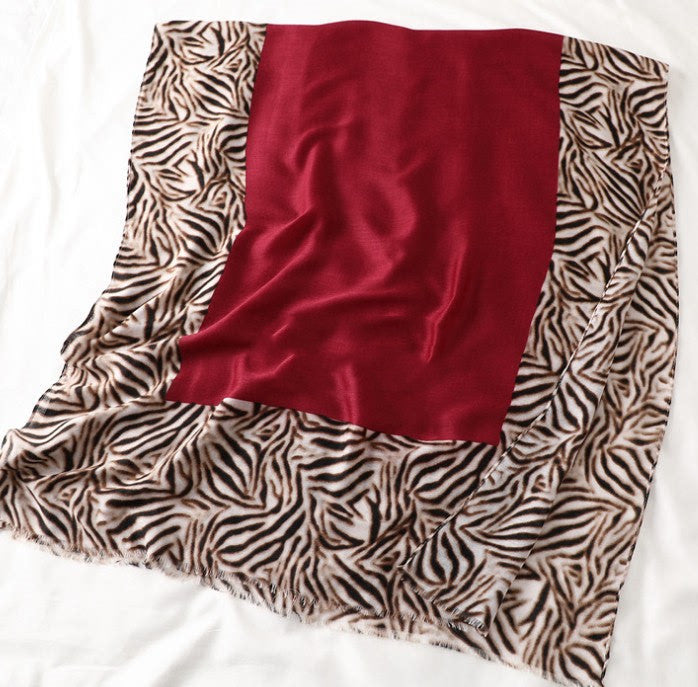 Women's Cotton Scarf, Casual Leopard Print Long Gauze Scarf