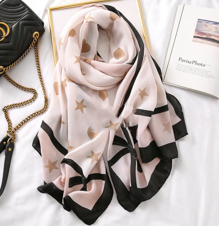 Women's Cotton Scarf, Casual Leopard Print Long Gauze Scarf