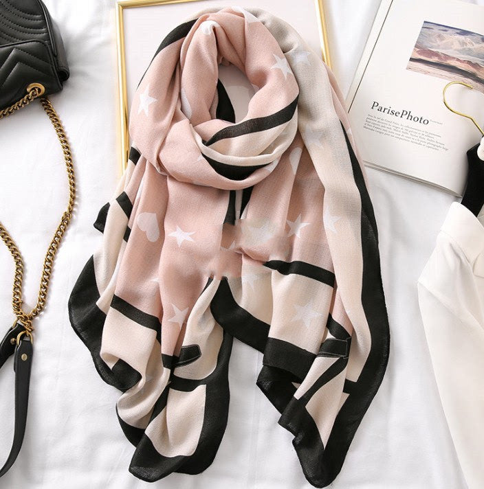Women's Cotton Scarf, Casual Leopard Print Long Gauze Scarf