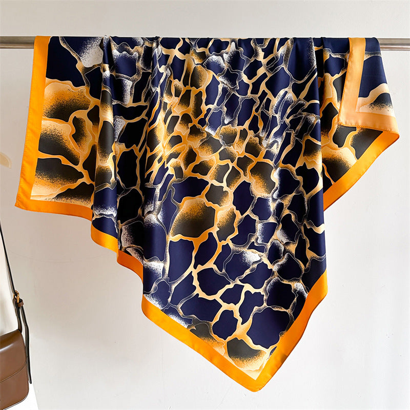 Women's Luxury Twill Silk Scarf, Printed 90/90cm Square Scarf