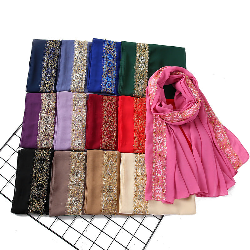 Women's Pearl Lace Headscarf