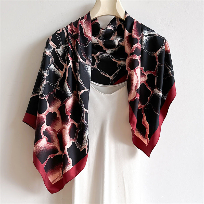 Women's Luxury Twill Silk Scarf, Printed 90/90cm Square Scarf
