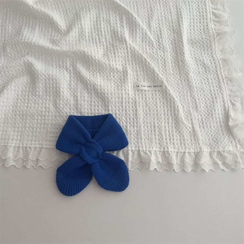 Korean Style Solid Colour Knitted Cross Scarf