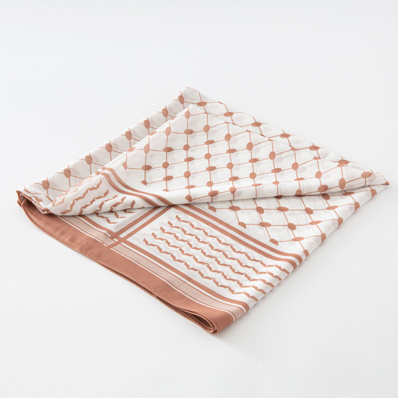 Chiffon Plaid Square Scarf, Keffiyeh Scarf