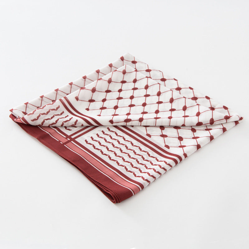 Chiffon Plaid Square Scarf, Keffiyeh Scarf
