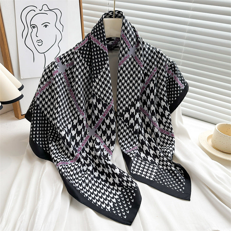 Women's Luxury Twill Silk Scarf, Printed 90/90cm Square Scarf
