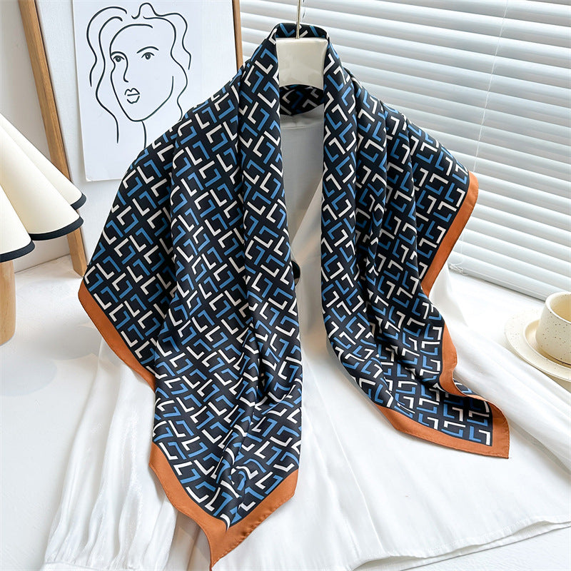 Women's Luxury Twill Silk Scarf, Printed 90/90cm Square Scarf