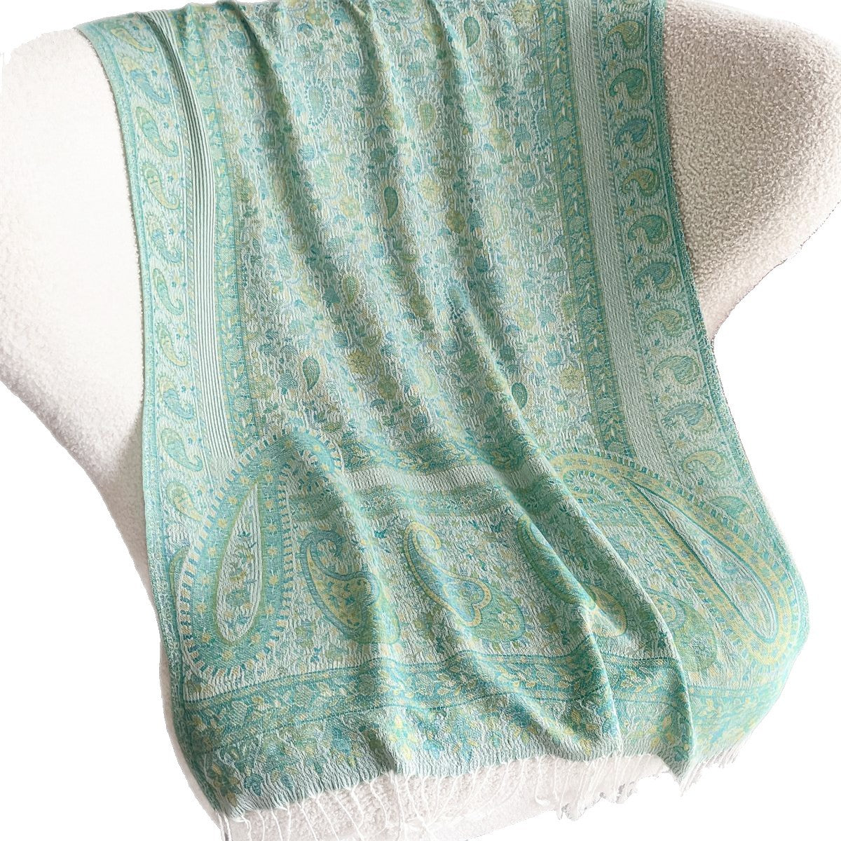 Vintage Cashew Jacquard Faux Cashmere Shawl Scarf For Women