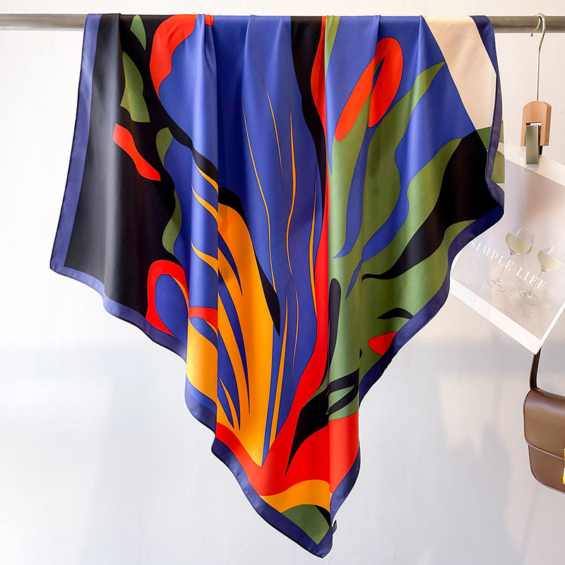 Women's Luxury Twill Silk Scarf, Printed 90/90cm Square Scarf