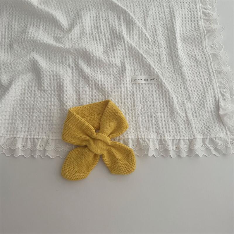 Korean Style Solid Colour Knitted Cross Scarf