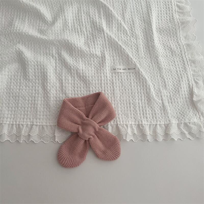 Korean Style Solid Colour Knitted Cross Scarf