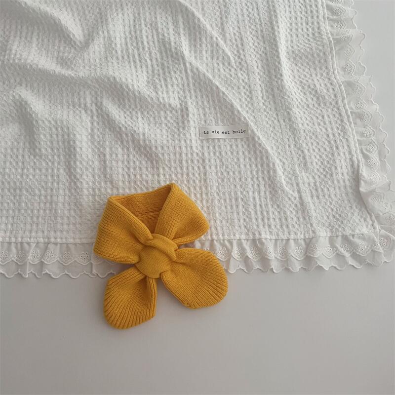 Korean Style Solid Colour Knitted Cross Scarf