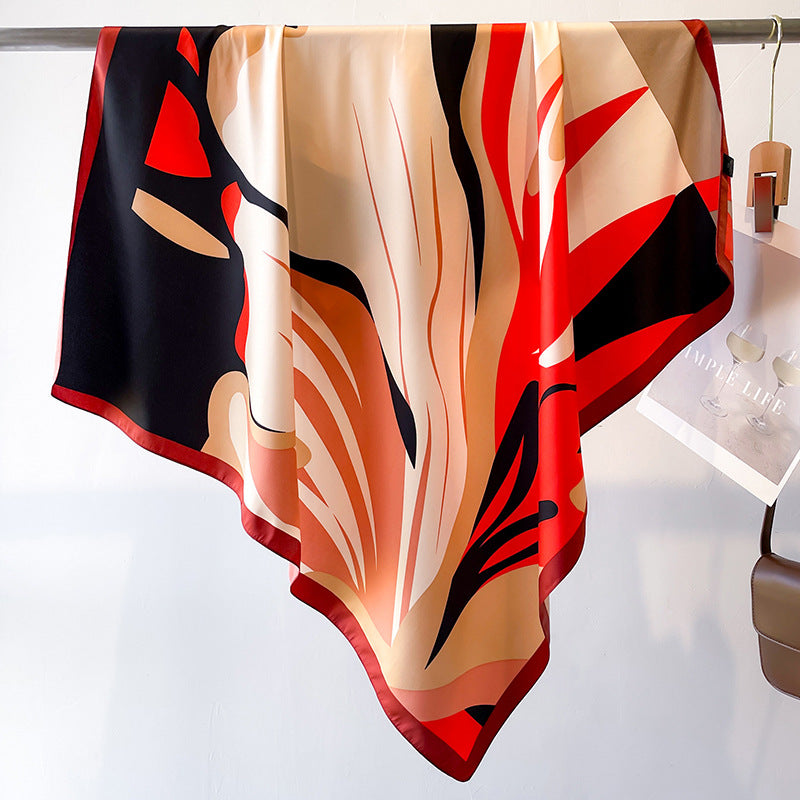 Women's Luxury Twill Silk Scarf, Printed 90/90cm Square Scarf