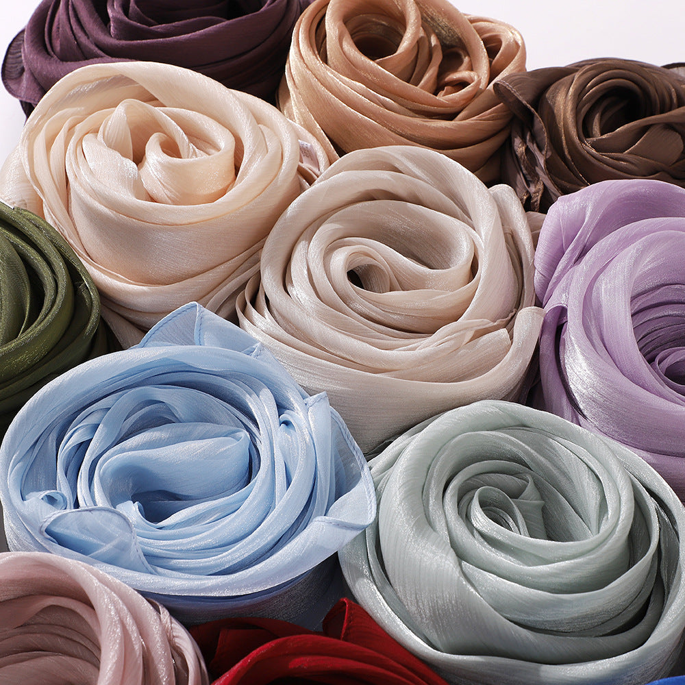 Breathable Satin Silk Scarf