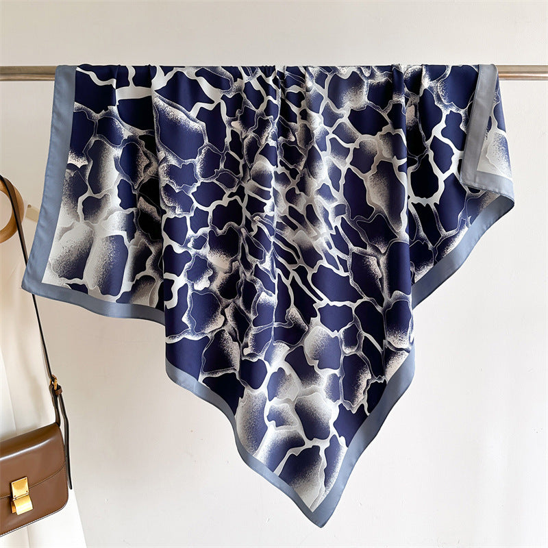 Women's Luxury Twill Silk Scarf, Printed 90/90cm Square Scarf