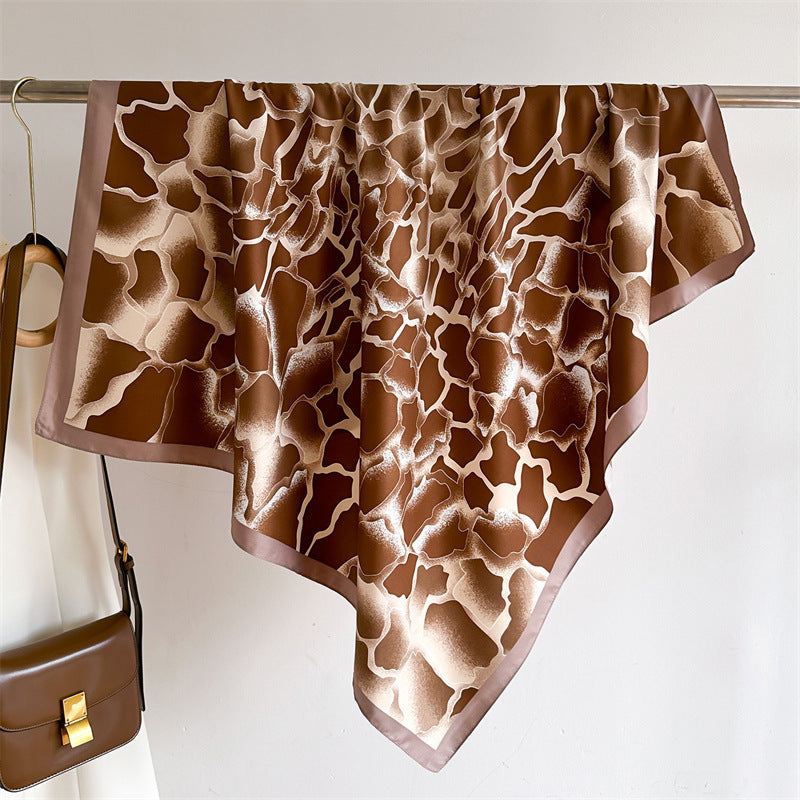 Women's Luxury Twill Silk Scarf, Printed 90/90cm Square Scarf