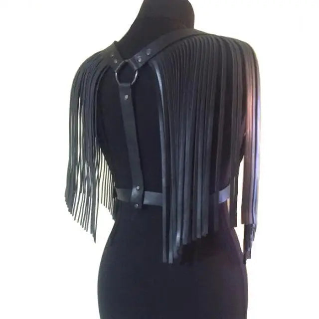 Body Bondage Handmade Harness Shoulder Tassel - Black / One size - Shoulder Tassel