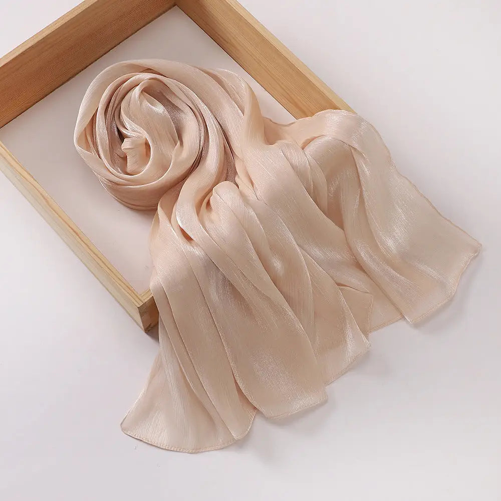 Breathable Satin Silk Scarf - 3 Apricot / 70x175CM - Satin Silk Scarf