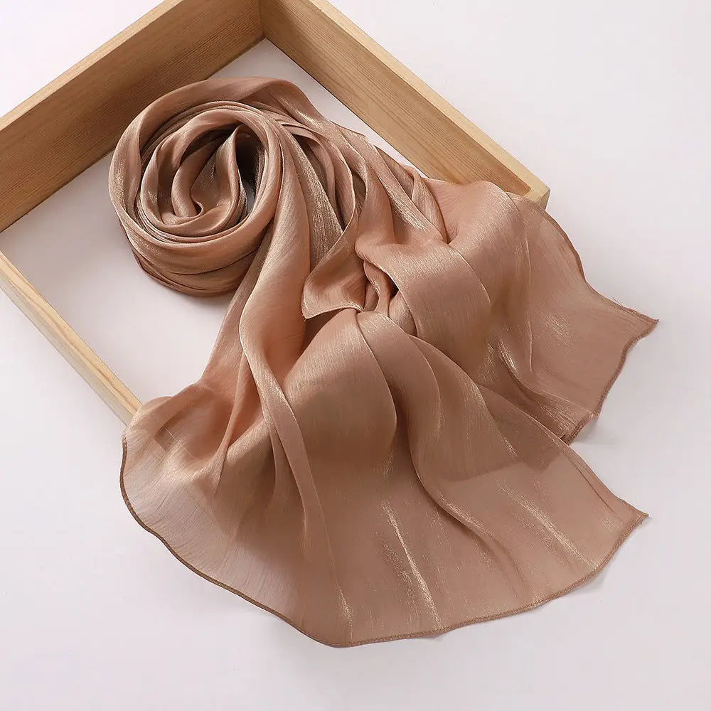 Breathable Satin Silk Scarf - 6 Camel / 70x175CM - Satin Silk Scarf