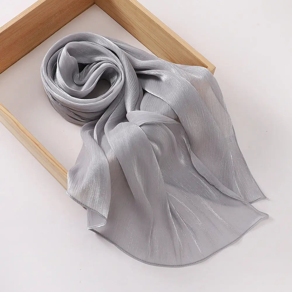 Breathable Satin Silk Scarf - 9 Light Gray / 70x175CM - Satin Silk Scarf