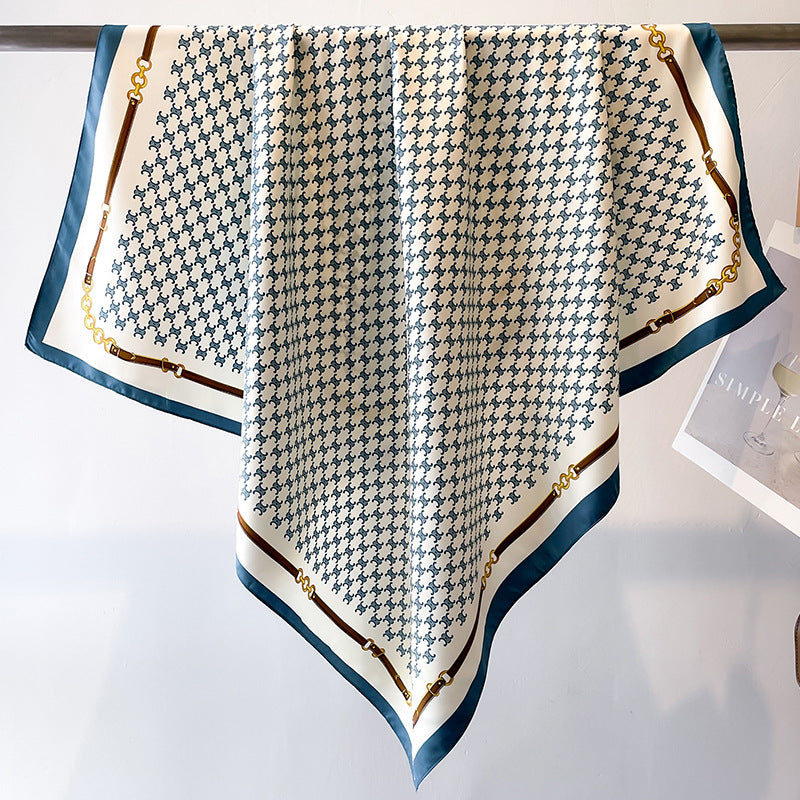 Women's Luxury Twill Silk Scarf, Printed 90/90cm Square Scarf