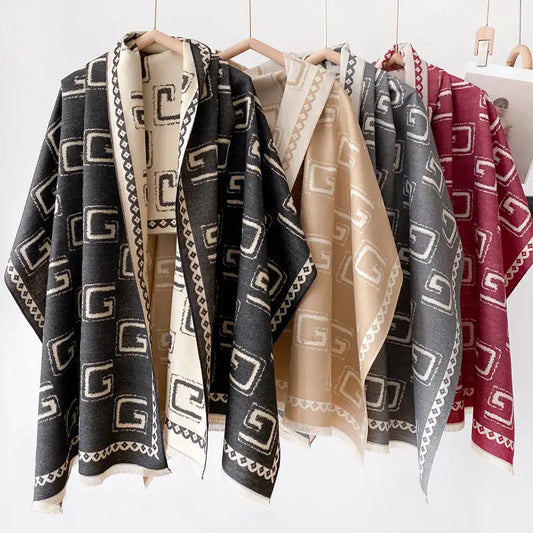 Cashmere-like Thick Shawl, Long Wild Warm Scarf