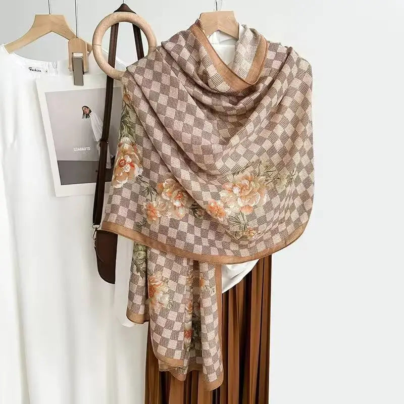 Cotton And Linen Scarf Thin And Silky Shawl Travel Accessory Sun-proof Beach Towel For Women - New 3 / 180CM