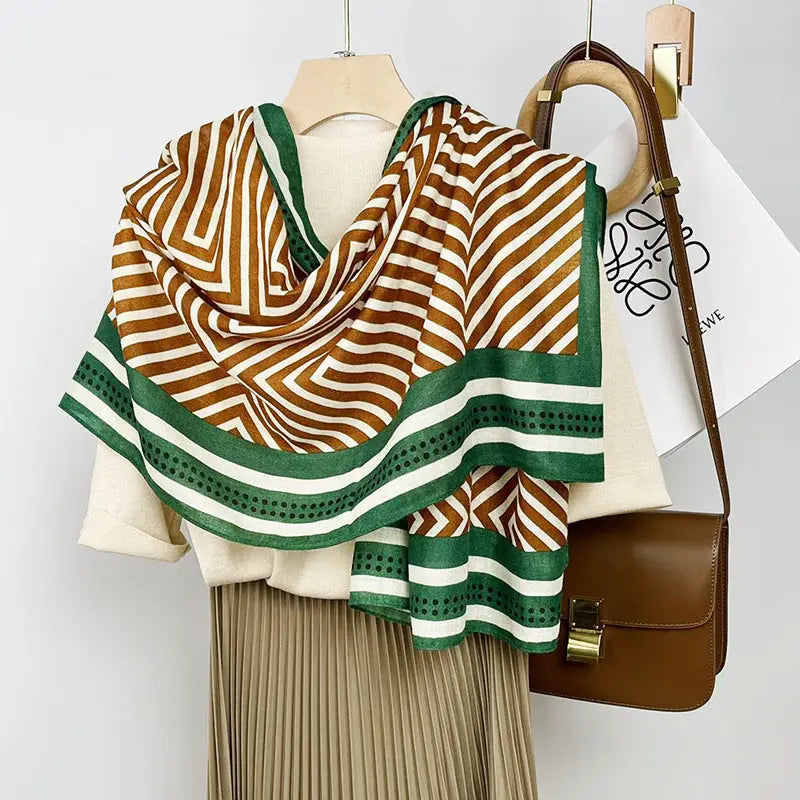 Cotton And Linen Scarf Thin And Silky Shawl Travel Accessory Sun-proof Beach Towel For Women - New 135 / 180CM