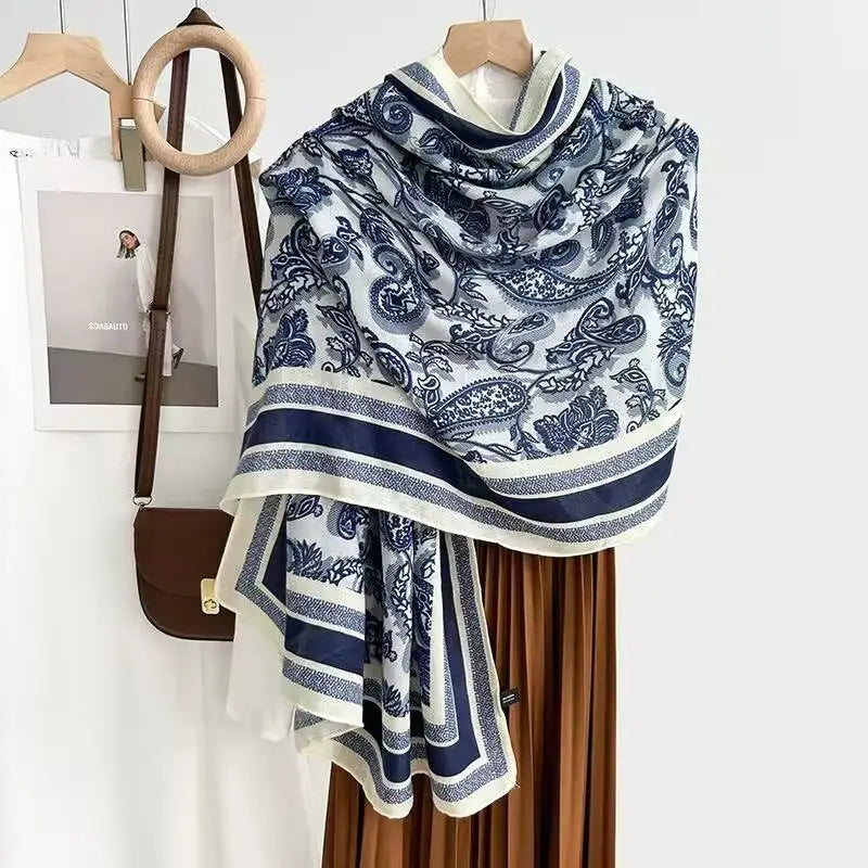Cotton And Linen Scarf Thin And Silky Shawl Travel Accessory Sun-proof Beach Towel For Women - New 41 / 180CM
