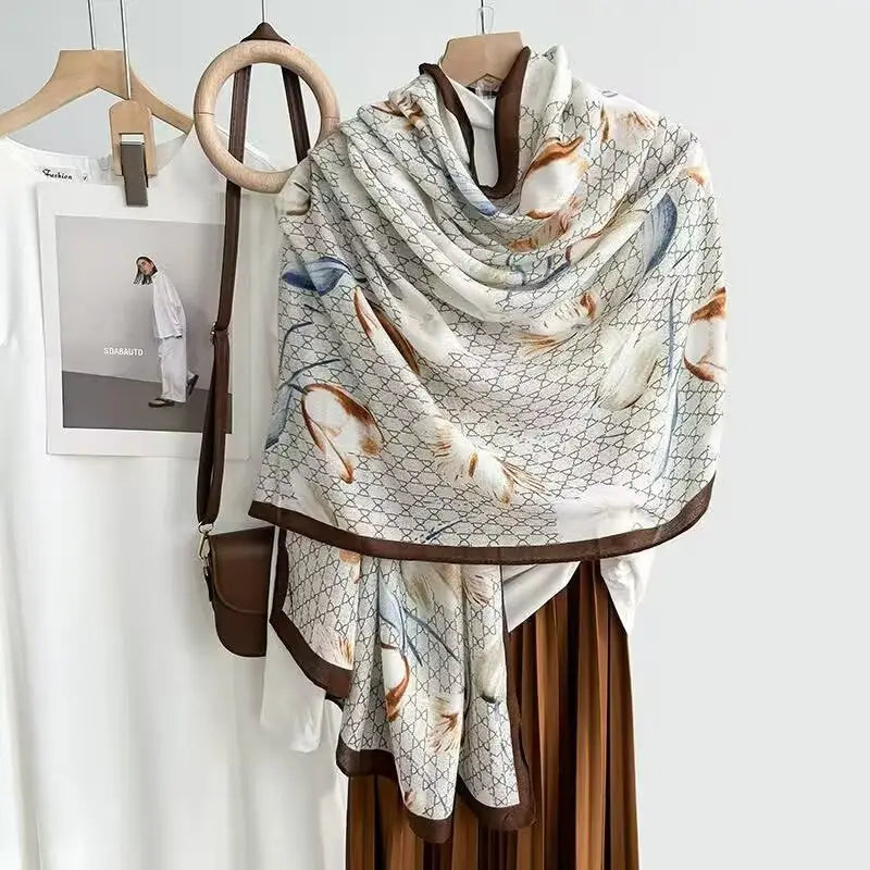Cotton And Linen Scarf Thin And Silky Shawl Travel Accessory Sun-proof Beach Towel For Women - New 14 / 180CM