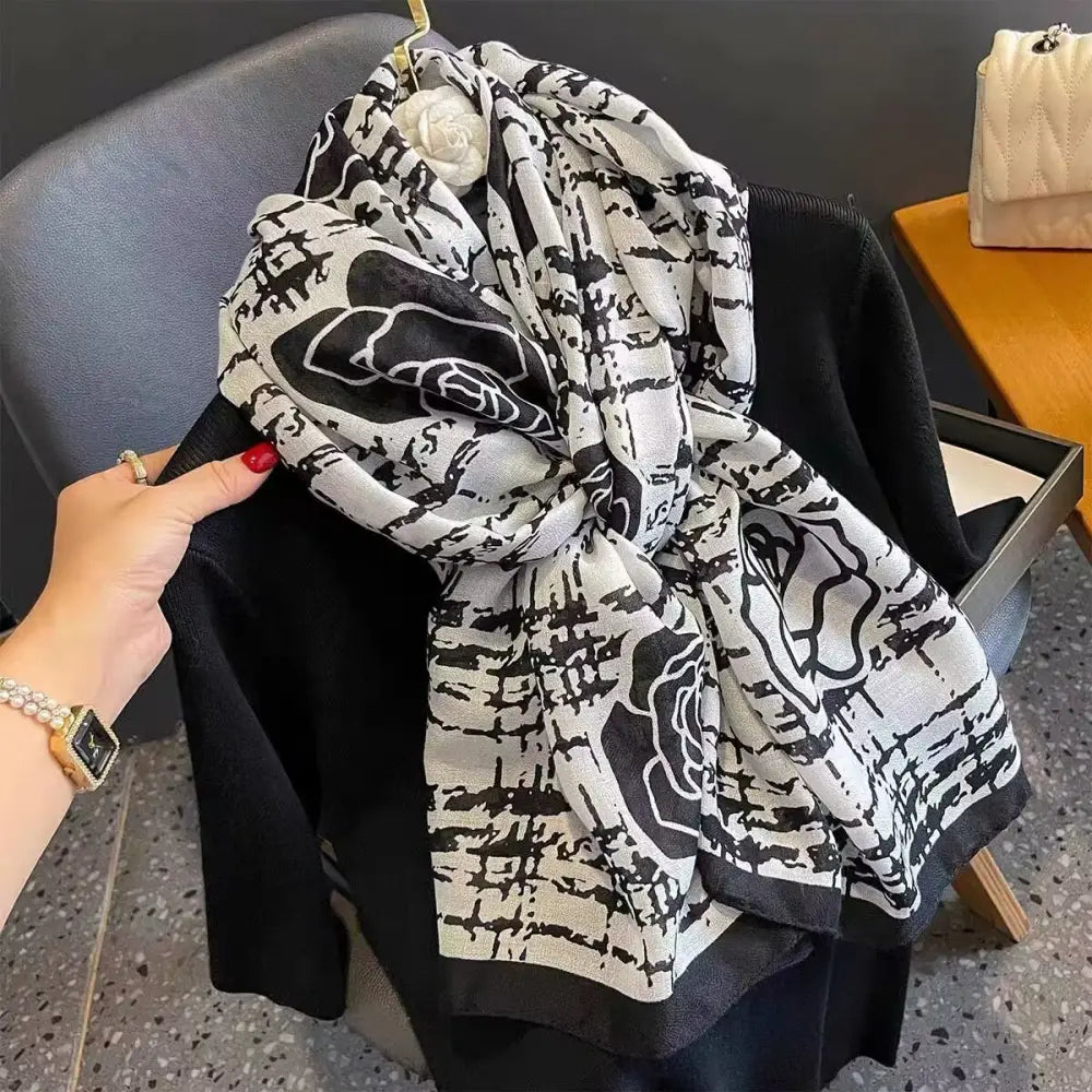Cotton And Linen Scarf Thin And Silky Shawl Travel Accessory Sun-proof Beach Towel For Women - New 22 / 180CM