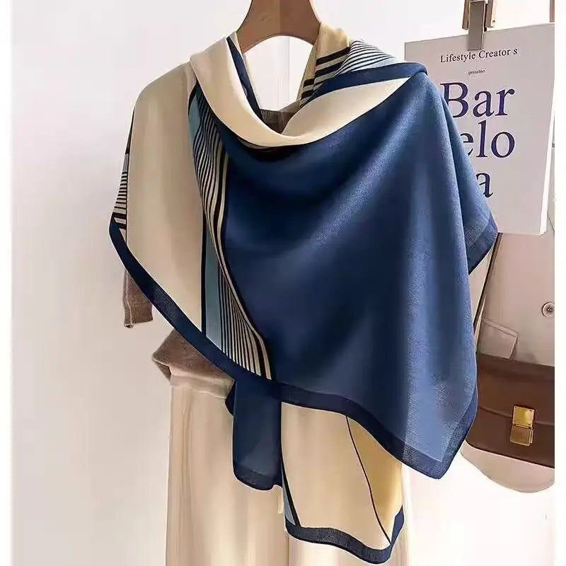 Cotton And Linen Scarf Thin And Silky Shawl Travel Accessory Sun-proof Beach Towel For Women - New 48 / 180CM