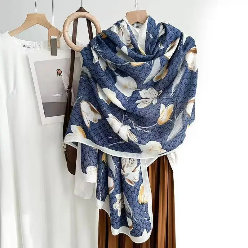 Cotton And Linen Scarf Thin And Silky Shawl Travel Accessory Sun-proof Beach Towel For Women - New 11 / 180CM