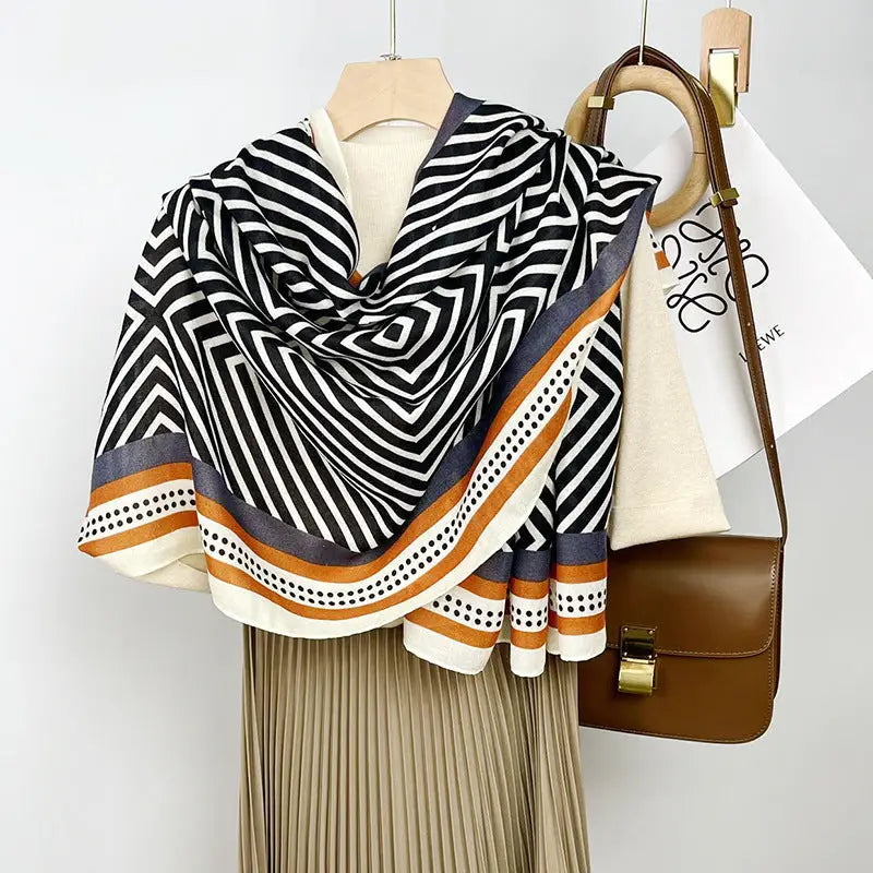 Cotton And Linen Scarf Thin And Silky Shawl Travel Accessory Sun-proof Beach Towel For Women - New 133 / 180CM