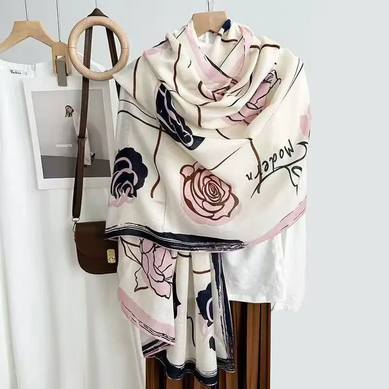 Cotton And Linen Scarf Thin And Silky Shawl Travel Accessory Sun-proof Beach Towel For Women - New 10 / 180CM