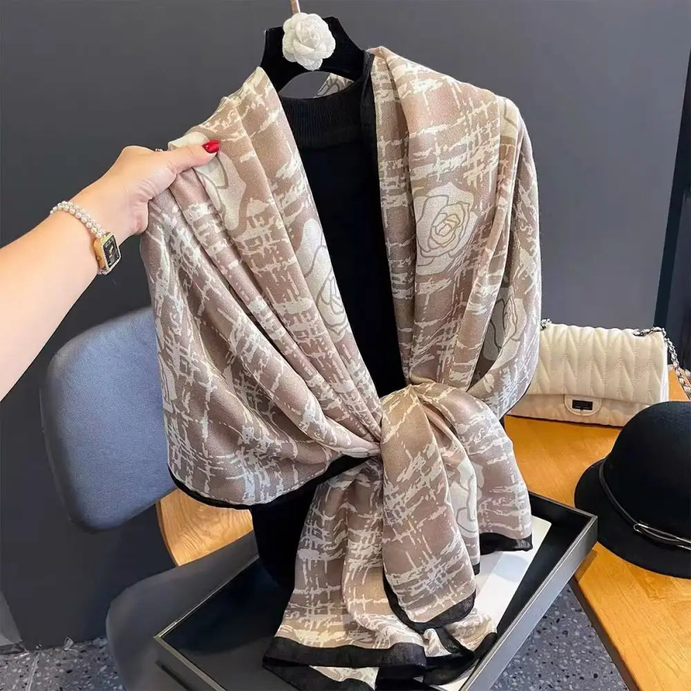 Cotton And Linen Scarf Thin And Silky Shawl Travel Accessory Sun-proof Beach Towel For Women - New 19 / 180CM