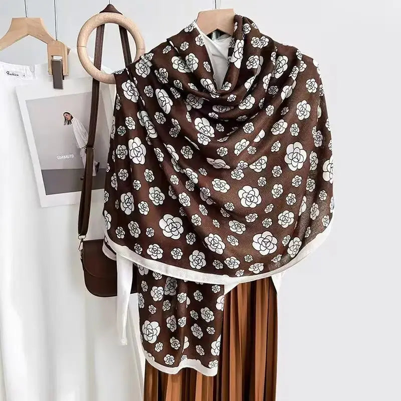 Cotton And Linen Scarf Thin And Silky Shawl Travel Accessory Sun-proof Beach Towel For Women - New 44 / 180CM