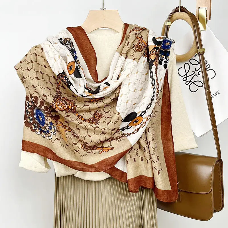 Cotton And Linen Scarf Thin And Silky Shawl Travel Accessory Sun-proof Beach Towel For Women - New 140 / 180CM