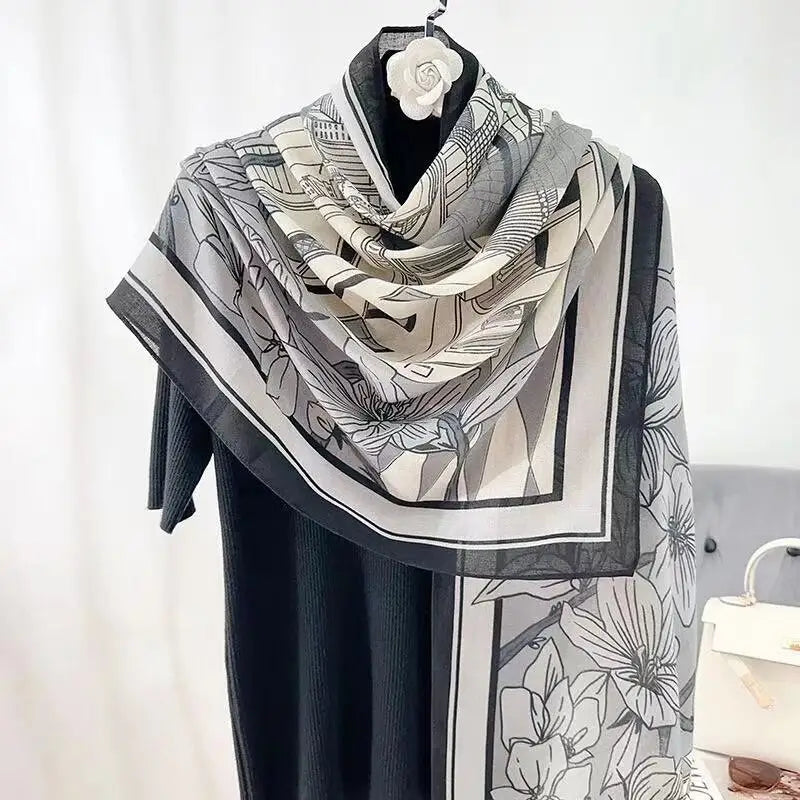 Cotton And Linen Scarf Thin And Silky Shawl Travel Accessory Sun-proof Beach Towel For Women - New 4 / 180CM
