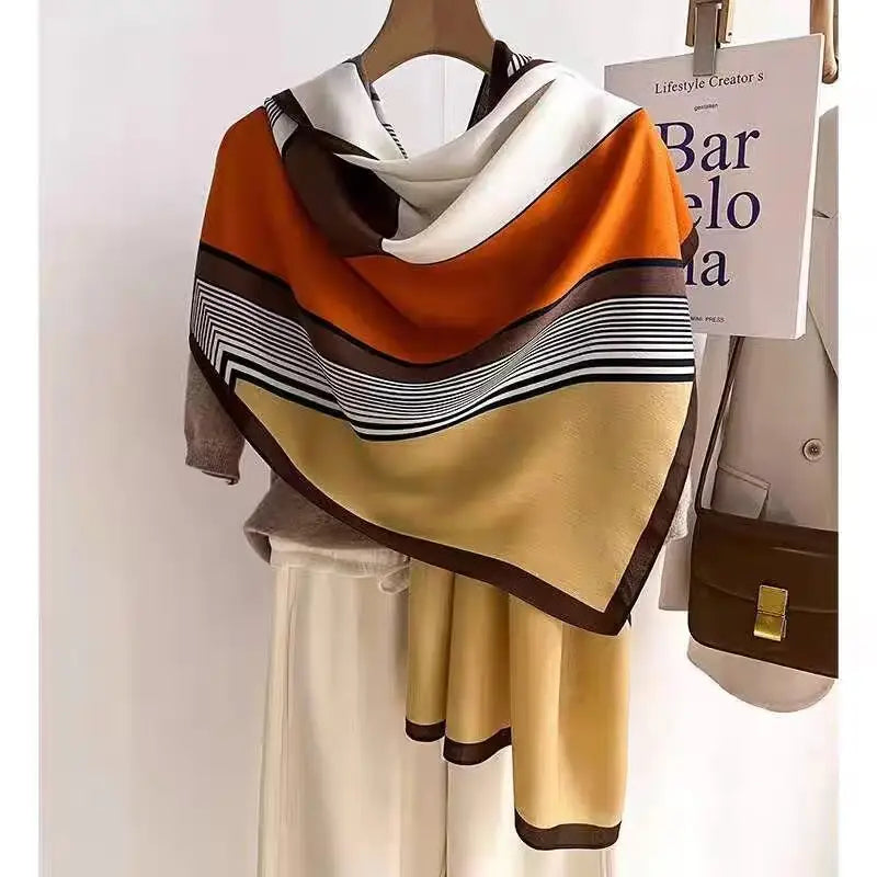 Cotton And Linen Scarf Thin And Silky Shawl Travel Accessory Sun-proof Beach Towel For Women - New 47 / 180CM