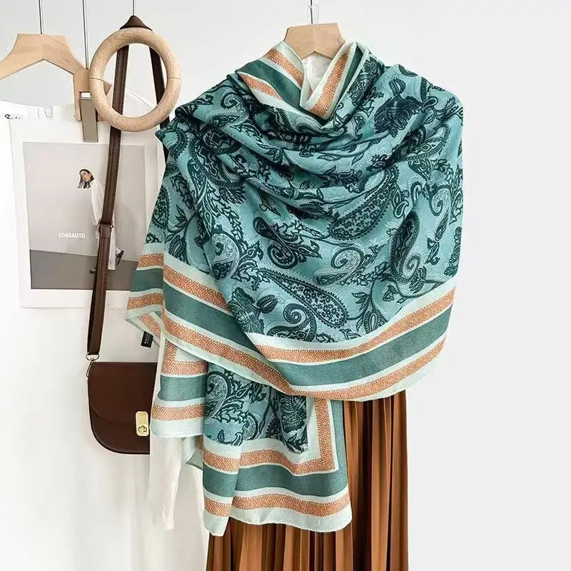 Cotton And Linen Scarf Thin And Silky Shawl Travel Accessory Sun-proof Beach Towel For Women - New 40 / 180CM