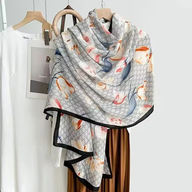 Cotton And Linen Scarf Thin And Silky Shawl Travel Accessory Sun-proof Beach Towel For Women - New 13 / 180CM