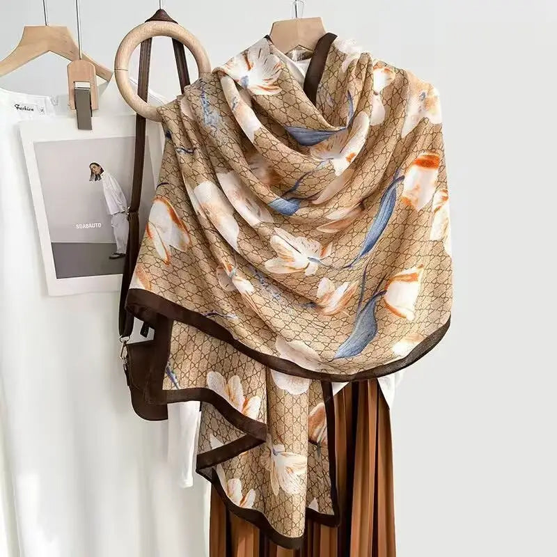 Cotton And Linen Scarf Thin And Silky Shawl Travel Accessory Sun-proof Beach Towel For Women - New 12 / 180CM