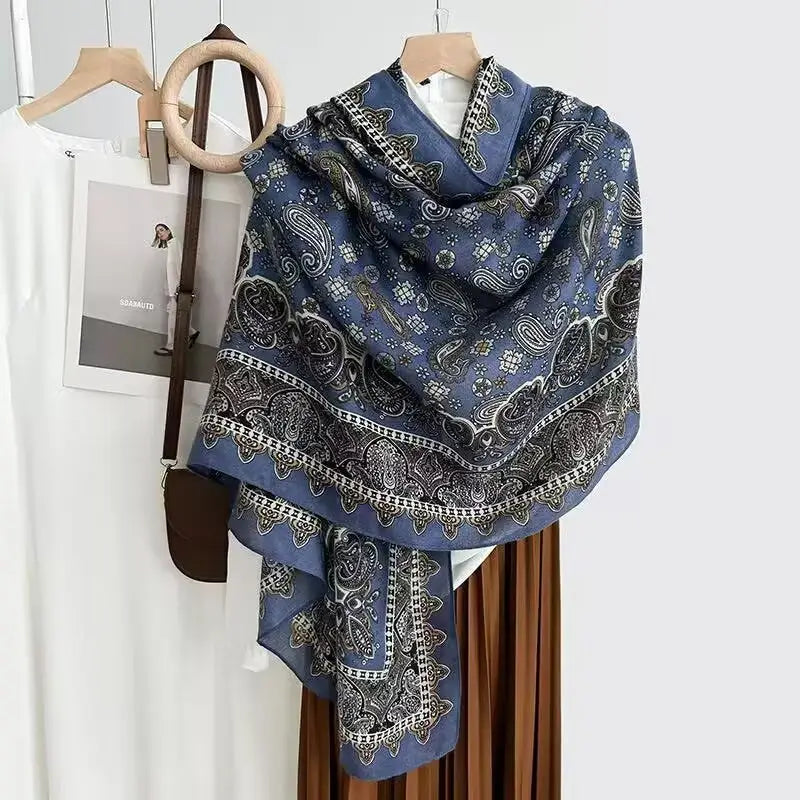 Cotton And Linen Scarf Thin And Silky Shawl Travel Accessory Sun-proof Beach Towel For Women - New 38 / 180CM