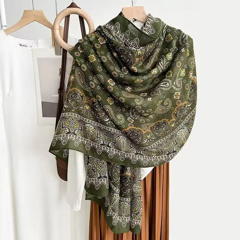 Cotton And Linen Scarf Thin And Silky Shawl Travel Accessory Sun-proof Beach Towel For Women - New 36 / 180CM