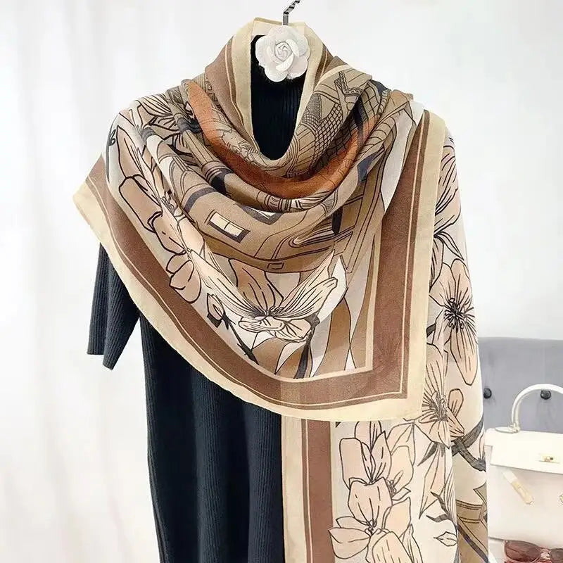 Cotton And Linen Scarf Thin And Silky Shawl Travel Accessory Sun-proof Beach Towel For Women - New 6 / 180CM