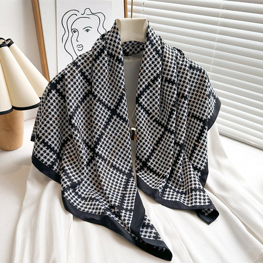 Women's Luxury Twill Silk Scarf, Printed 90/90cm Square Scarf