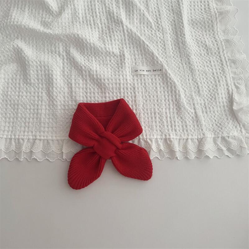 Korean Style Solid Colour Knitted Cross Scarf