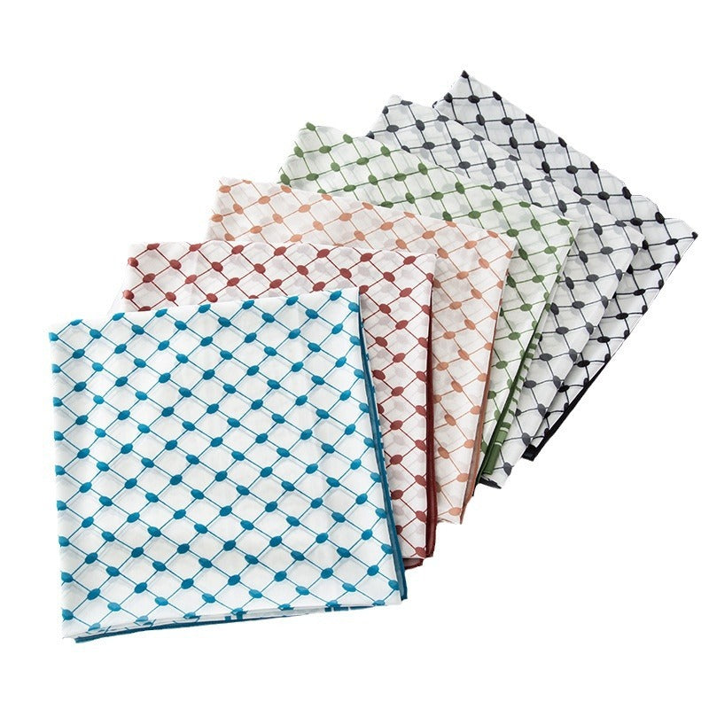 Chiffon Plaid Square Scarf, Keffiyeh Scarf