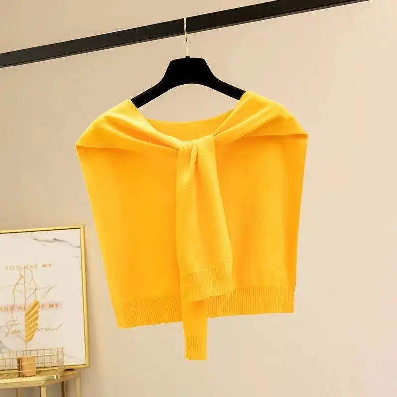 Knitted Striped Shawl Outer Match High-end Fashion - Yellow / Average Size - Decorative Scarf